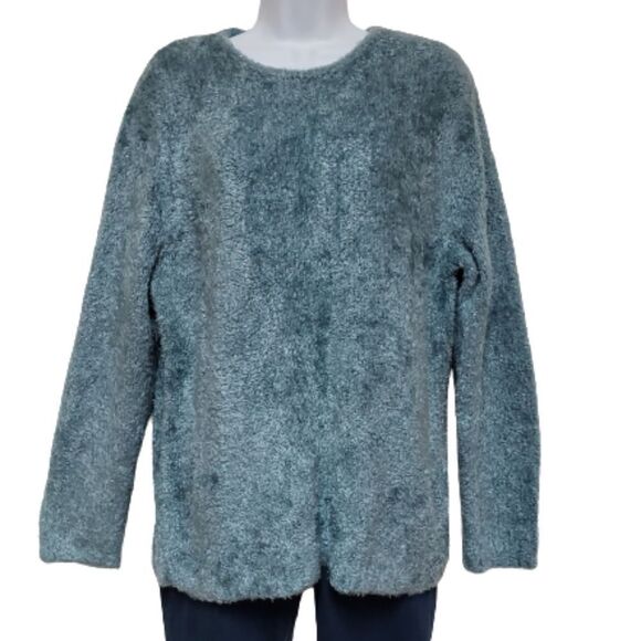 🌹Norton McNaughton Green Shimmering Sweater sz L - Picture 1 of 5